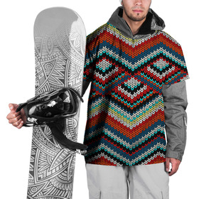 Накидка на куртку 3D с принтом Узоры вышивки в Белгороде, 100% полиэстер |  | вязаный | зигзаг | ромбы | свитер