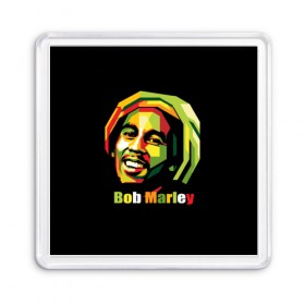 Магнит 55*55 с принтом Bob Marley в Белгороде, Пластик | Размер: 65*65 мм; Размер печати: 55*55 мм | боб марли | регги