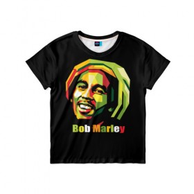 Детская футболка 3D с принтом Bob Marley в Белгороде, 100% гипоаллергенный полиэфир | прямой крой, круглый вырез горловины, длина до линии бедер, чуть спущенное плечо, ткань немного тянется | боб марли | регги