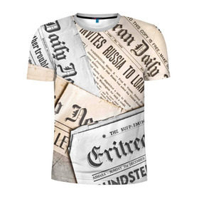 Мужская футболка 3D спортивная с принтом Газеты в Белгороде, 100% полиэстер с улучшенными характеристиками | приталенный силуэт, круглая горловина, широкие плечи, сужается к линии бедра | газеты