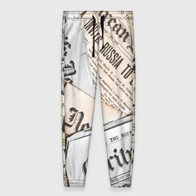 Женские брюки 3D с принтом Газеты в Белгороде, полиэстер 100% | прямой крой, два кармана без застежек по бокам, с мягкой трикотажной резинкой на поясе и по низу штанин. В поясе для дополнительного комфорта — широкие завязки | газеты