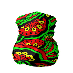 Бандана-труба 3D с принтом Lishow в Белгороде, 100% полиэстер, ткань с особыми свойствами — Activecool | плотность 150‒180 г/м2; хорошо тянется, но сохраняет форму | зеленый | красный | орнамент | этно | яркий