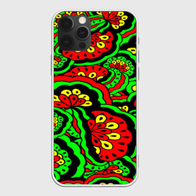 Чехол для iPhone 12 Pro Max с принтом Lishow в Белгороде, Силикон |  | зеленый | красный | орнамент | этно | яркий