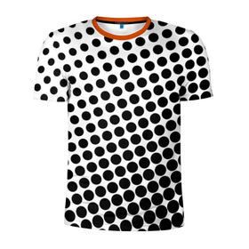 Мужская футболка 3D спортивная с принтом Белый в горошек в Белгороде, 100% полиэстер с улучшенными характеристиками | приталенный силуэт, круглая горловина, широкие плечи, сужается к линии бедра | Тематика изображения на принте: горошек | текстура | черный