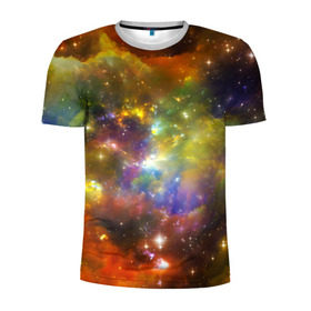 Мужская футболка 3D спортивная с принтом Звёздный мир в Белгороде, 100% полиэстер с улучшенными характеристиками | приталенный силуэт, круглая горловина, широкие плечи, сужается к линии бедра | вселенная | галактика | звёзды | космическое пространство | космос | созвездие