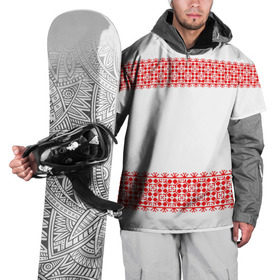 Накидка на куртку 3D с принтом Славянский орнамент (на белом) в Белгороде, 100% полиэстер |  | орнамент | россия | славяне | узор