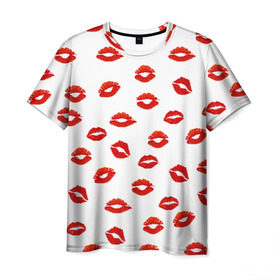 Мужская футболка 3D с принтом Поцелуйчики в Белгороде, 100% полиэфир | прямой крой, круглый вырез горловины, длина до линии бедер | background | bride | corporate | groom | kiss | lips | wedding | губы | жених | корпоративный | любимая | любимый | любовь | невеста | поцелуй | свадьба | страсть | фон