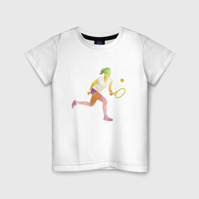 Детская футболка хлопок с принтом Теннис в Белгороде, 100% хлопок | круглый вырез горловины, полуприлегающий силуэт, длина до линии бедер | 