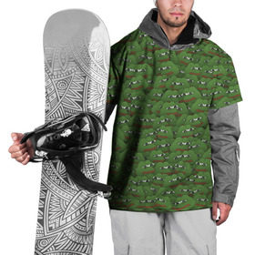 Накидка на куртку 3D с принтом Грустные лягушки в Белгороде, 100% полиэстер |  | Тематика изображения на принте: frog | mem | sad | мем