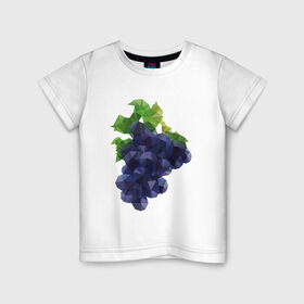 Детская футболка хлопок с принтом Виноград в Белгороде, 100% хлопок | круглый вырез горловины, полуприлегающий силуэт, длина до линии бедер | Тематика изображения на принте: виноград | геометрия | отдых | отпуск | тропик | фрукты