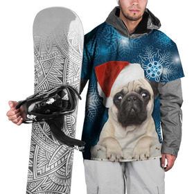Накидка на куртку 3D с принтом Праздничная пара в Белгороде, 100% полиэстер |  | Тематика изображения на принте: животные | любовь | мопс | новый год | парные | праздники | собаки