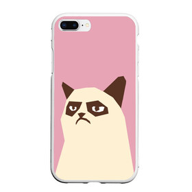 Чехол для iPhone 7Plus/8 Plus матовый с принтом Grumpy cat pink в Белгороде, Силикон | Область печати: задняя сторона чехла, без боковых панелей | кот | мем | угрюмый