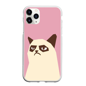 Чехол для iPhone 11 Pro матовый с принтом Grumpy cat pink в Белгороде, Силикон |  | кот | мем | угрюмый