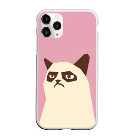 Чехол для iPhone 11 Pro Max матовый с принтом Grumpy cat pink в Белгороде, Силикон |  | Тематика изображения на принте: кот | мем | угрюмый