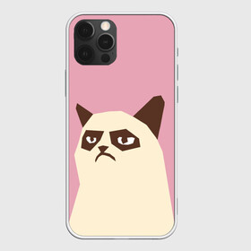 Чехол для iPhone 12 Pro с принтом Grumpy cat pink в Белгороде, силикон | область печати: задняя сторона чехла, без боковых панелей | Тематика изображения на принте: кот | мем | угрюмый