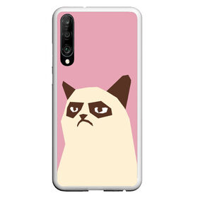 Чехол для Honor P30 с принтом Grumpy cat pink в Белгороде, Силикон | Область печати: задняя сторона чехла, без боковых панелей | Тематика изображения на принте: кот | мем | угрюмый