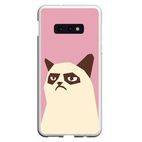 Чехол для Samsung S10E с принтом Grumpy cat pink в Белгороде, Силикон | Область печати: задняя сторона чехла, без боковых панелей | Тематика изображения на принте: кот | мем | угрюмый