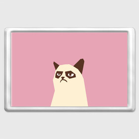 Магнит 45*70 с принтом Grumpy cat pink в Белгороде, Пластик | Размер: 78*52 мм; Размер печати: 70*45 | кот | мем | угрюмый
