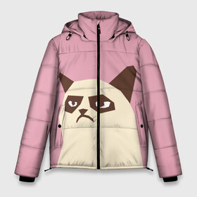 Мужская зимняя куртка 3D с принтом Grumpy cat pink в Белгороде, верх — 100% полиэстер; подкладка — 100% полиэстер; утеплитель — 100% полиэстер | длина ниже бедра, свободный силуэт Оверсайз. Есть воротник-стойка, отстегивающийся капюшон и ветрозащитная планка. 

Боковые карманы с листочкой на кнопках и внутренний карман на молнии. | кот | мем | угрюмый