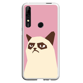 Чехол для Honor P Smart Z с принтом Grumpy cat pink в Белгороде, Силикон | Область печати: задняя сторона чехла, без боковых панелей | Тематика изображения на принте: кот | мем | угрюмый