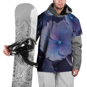 Накидка на куртку 3D с принтом Синие цветочки в Белгороде, 100% полиэстер |  | Тематика изображения на принте: синий | сиреневый | цветок | цветы