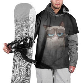 Накидка на куртку 3D с принтом Grumpy Cat в Белгороде, 100% полиэстер |  | Тематика изображения на принте: кот | мем | угрюмый