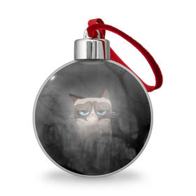 Ёлочный шар с принтом Grumpy Cat в Белгороде, Пластик | Диаметр: 77 мм | кот | мем | угрюмый