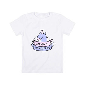 Детская футболка хлопок с принтом unicorn в Белгороде, 100% хлопок | круглый вырез горловины, полуприлегающий силуэт, длина до линии бедер | tmblr | tumbler | unicorn | единорог