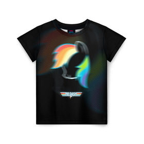 Детская футболка 3D с принтом My Little Pony в Белгороде, 100% гипоаллергенный полиэфир | прямой крой, круглый вырез горловины, длина до линии бедер, чуть спущенное плечо, ткань немного тянется | Тематика изображения на принте: dash | rainbow | пони | радуга