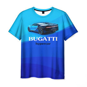 Мужская футболка 3D с принтом Bugatti hypercar в Белгороде, 100% полиэфир | прямой крой, круглый вырез горловины, длина до линии бедер | bugatti | chiron | hypercar | бугатти | гиперкар | суперкар | широн