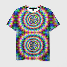 Мужская футболка 3D с принтом Grazy fractal в Белгороде, 100% полиэфир | прямой крой, круглый вырез горловины, длина до линии бедер | fraktal | luxury | premium | vip | премиум | фрактал | эксклюзив
