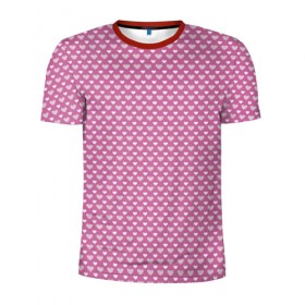 Мужская футболка 3D спортивная с принтом Текстура сердце в Белгороде, 100% полиэстер с улучшенными характеристиками | приталенный силуэт, круглая горловина, широкие плечи, сужается к линии бедра | любовь | милая | розовая | сердце | текстура | чувства
