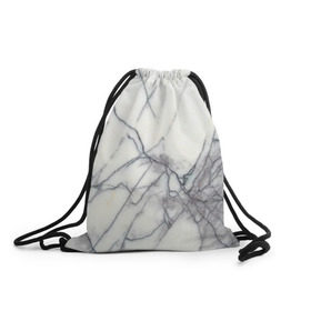 Рюкзак-мешок 3D с принтом Белый мрамор в Белгороде, 100% полиэстер | плотность ткани — 200 г/м2, размер — 35 х 45 см; лямки — толстые шнурки, застежка на шнуровке, без карманов и подкладки | Тематика изображения на принте: каменный | камень