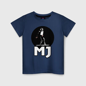 Детская футболка хлопок с принтом Майкл Джексон в Белгороде, 100% хлопок | круглый вырез горловины, полуприлегающий силуэт, длина до линии бедер | michael jackson | mj | король | майкл джексон | поп музыка