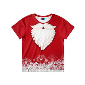 Детская футболка 3D с принтом Дед мороз в Белгороде, 100% гипоаллергенный полиэфир | прямой крой, круглый вырез горловины, длина до линии бедер, чуть спущенное плечо, ткань немного тянется | christmas | new year | дед мороз | новогодний | рождество | санта клаус