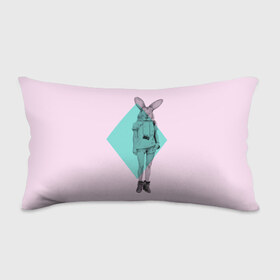 Подушка 3D антистресс с принтом Pink Rabbit в Белгороде, наволочка — 100% полиэстер, наполнитель — вспененный полистирол | состоит из подушки и наволочки на молнии | Тематика изображения на принте: hipster | rabbit | swag | кролик | хипстер