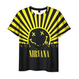 Мужская футболка 3D с принтом Nirvana в Белгороде, 100% полиэфир | прямой крой, круглый вырез горловины, длина до линии бедер | Тематика изображения на принте: cobain | kurt | кобейн | курт | нирвана