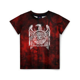 Детская футболка 3D с принтом Slayer 1 в Белгороде, 100% гипоаллергенный полиэфир | прямой крой, круглый вырез горловины, длина до линии бедер, чуть спущенное плечо, ткань немного тянется | metal | slayer | метал | рок | слаер