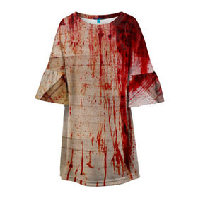 Детское платье 3D с принтом Бинты 1 в Белгороде, 100% полиэстер | прямой силуэт, чуть расширенный к низу. Круглая горловина, на рукавах — воланы | halloween | helloween | кровь | мумия | ужас | хеллоин | хеллоуин | хелуин