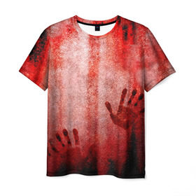 Мужская футболка 3D с принтом Отпечатки 2 в Белгороде, 100% полиэфир | прямой крой, круглый вырез горловины, длина до линии бедер | halloween | helloween | кровь | ужас | хеллоин | хеллоуин | хелуин