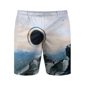 Мужские шорты 3D спортивные с принтом Черная дыра в Белгороде,  |  | горы | закат | пейзаж | природа