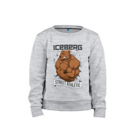 Детский свитшот хлопок с принтом Bear | Iceberg в Белгороде, 100% хлопок | круглый вырез горловины, эластичные манжеты, пояс и воротник | Тематика изображения на принте: animals | iceberg | icebergstyle | youtube