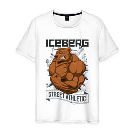 Мужская футболка хлопок с принтом Bear | Iceberg в Белгороде, 100% хлопок | прямой крой, круглый вырез горловины, длина до линии бедер, слегка спущенное плечо. | animals | iceberg | icebergstyle | youtube