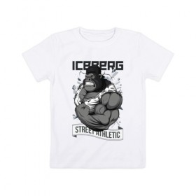 Детская футболка хлопок с принтом Gorilla | Iceberg в Белгороде, 100% хлопок | круглый вырез горловины, полуприлегающий силуэт, длина до линии бедер | 