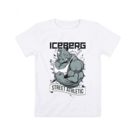 Детская футболка хлопок с принтом Rhino 2 | Iceberg в Белгороде, 100% хлопок | круглый вырез горловины, полуприлегающий силуэт, длина до линии бедер | 