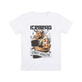 Детская футболка хлопок с принтом Bull 3 | Iceberg в Белгороде, 100% хлопок | круглый вырез горловины, полуприлегающий силуэт, длина до линии бедер | animals | iceberg | icebergstyle | youtube