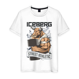 Мужская футболка хлопок с принтом Bull 3 | Iceberg в Белгороде, 100% хлопок | прямой крой, круглый вырез горловины, длина до линии бедер, слегка спущенное плечо. | animals | iceberg | icebergstyle | youtube