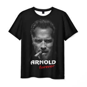 Мужская футболка 3D с принтом Arnold forever в Белгороде, 100% полиэфир | прямой крой, круглый вырез горловины, длина до линии бедер | актёр | арнольд шварценеггер | боевик | звезда | киногерой | супергерой | терминатор