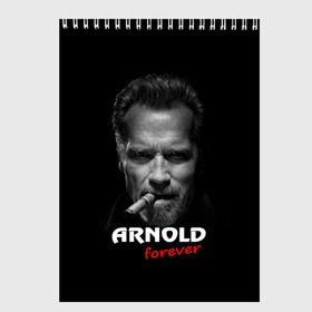 Скетчбук с принтом Arnold forever в Белгороде, 100% бумага
 | 48 листов, плотность листов — 100 г/м2, плотность картонной обложки — 250 г/м2. Листы скреплены сверху удобной пружинной спиралью | актёр | арнольд шварценеггер | боевик | звезда | киногерой | супергерой | терминатор