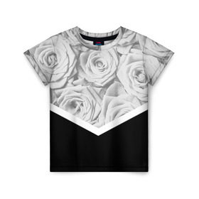 Детская футболка 3D с принтом Розы в Белгороде, 100% гипоаллергенный полиэфир | прямой крой, круглый вырез горловины, длина до линии бедер, чуть спущенное плечо, ткань немного тянется | fashion | роза | цветы